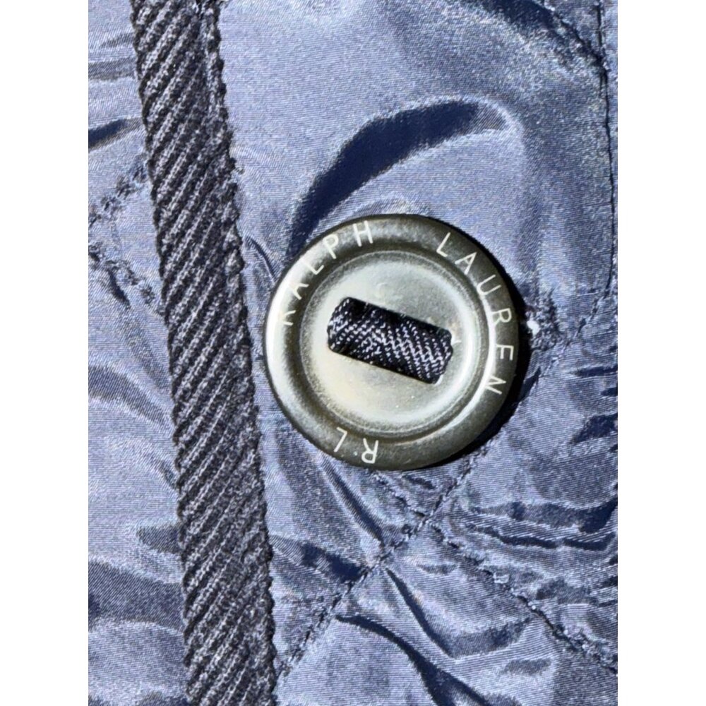 Polo Ralph Lauren Quilted Field Jacket Navy Mens M Leather Trim 44” Chest - Picture 5 of 13